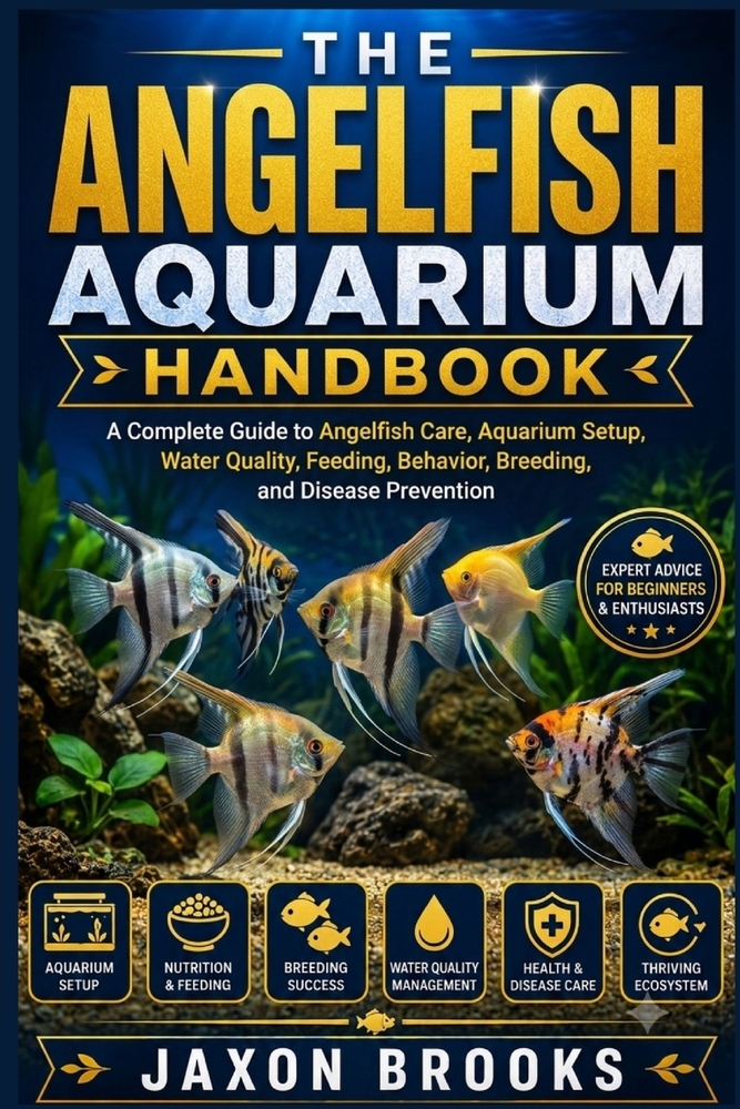 The Angelfish Aquarium Handbook: A Complete Guide to Angelfish Care, Aquarium Setup, Water Quality, Feeding, Behavior, Breeding, and Disease Preventio cover