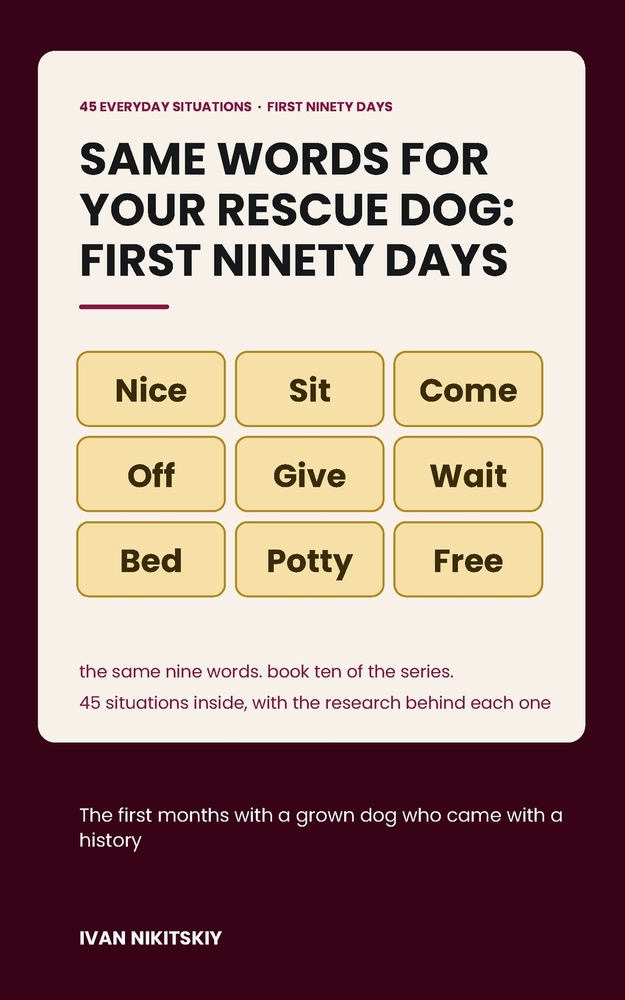 Same Words for Your Rescue Dog: First Ninety Days: Reward-Based Training for the Shelter Dog, the Habits He Came With and the Weeks When It Gets Harde cover