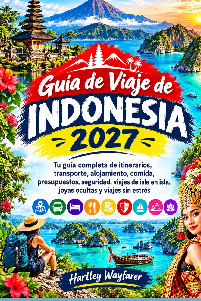 Guía de Viaje de Indonesia 2027: Tu guía completa de itinerarios, transporte, alojamiento, comida, presupuestos, seguridad, viajes de isla en isla, jo cover
