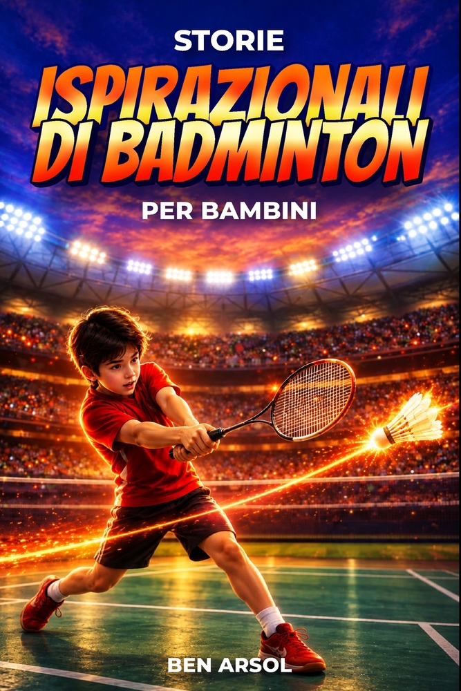 Storie ispirazionali di Badminton per bambini: 15 Storie Vere e Ispiratrici di Badminton per Giovani Lettori con lezioni di Coraggio, Determinazione e cover