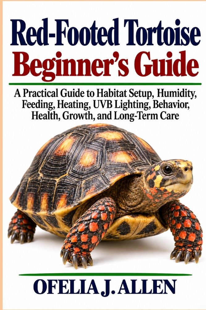 Red-Footed Tortoise Beginner's Guide: A Practical Guide to Habitat Setup, Humidity, Feeding, Heating, UVB Lighting, Behavior, Health, Growth, and Long cover
