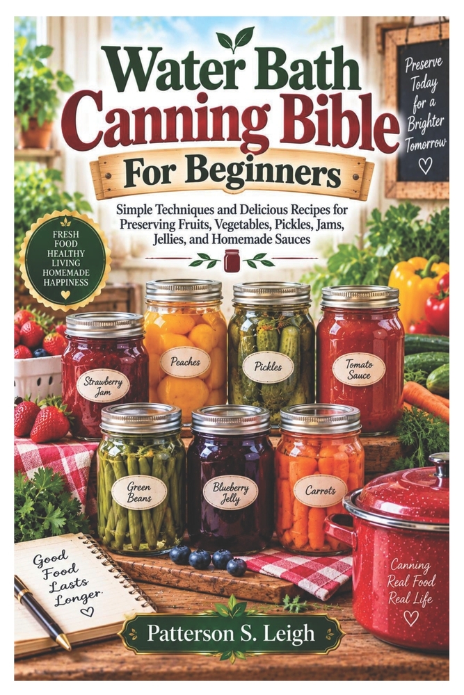 Water Bath Canning Bible For Beginners: Simple Techniques and Delicious Recipes for Preserving Fruits, Vegetables, Pickles, Jams, Jellies, and Homemad cover