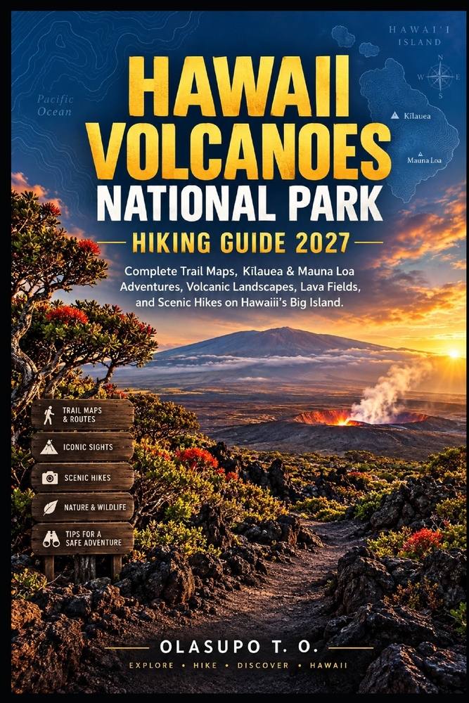 Hawaii Volcanoes National Park Hiking Guide 2027: Complete Trail Maps, Kīlauea & Mauna Loa Adventures, Volcanic Landscapes, Lava Fields, and Scen cover