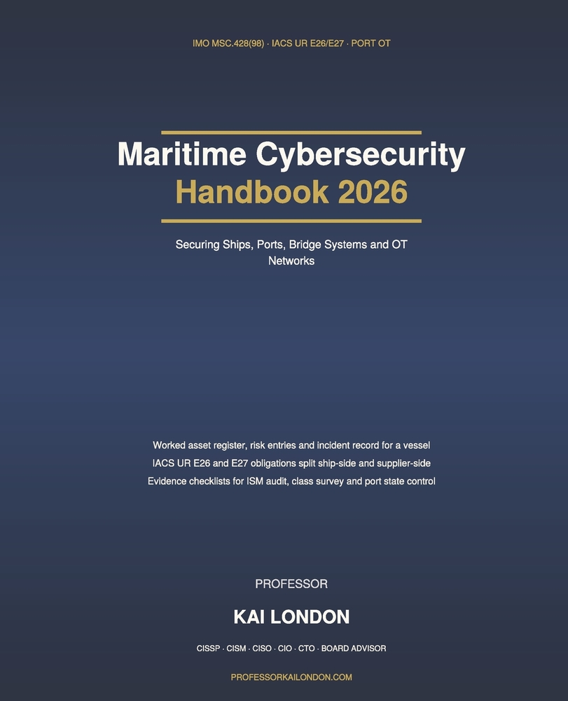 Maritime Cybersecurity Handbook 2026: Securing Ships, Ports, Bridge Systems and OT Networks: IMO Cyber Risk Guidelines, IACS UR E26/E27, NIS2 and Inci cover