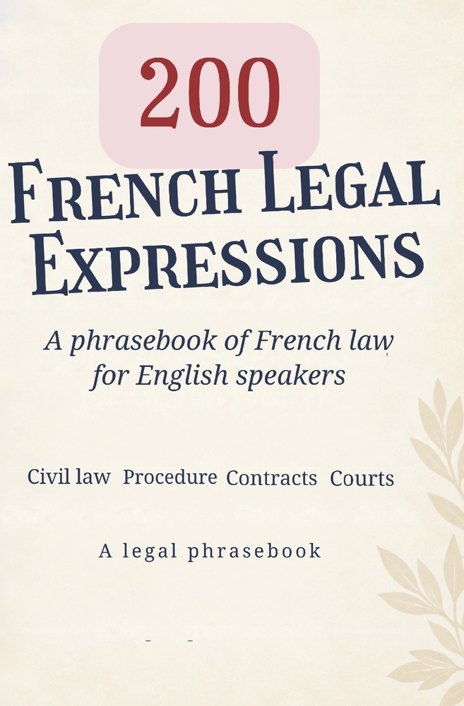 200 French Legal Expressions: A phrasebook of French law for English speakers Civil law - Procedure - Contracts - Courts A legal phrasebook cover