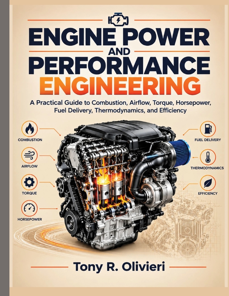 Engine Power and Performance Engineering: A Practical Guide to Combustion, Airflow, Torque, Horsepower, Fuel Delivery, Thermodynamics, and Efficiency cover