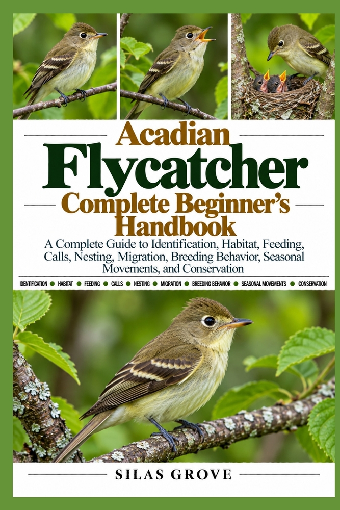 Acadian Flycatcher Complete Beginner's Handbook: A Complete Guide to Identification, Habitat, Feeding, Calls, Nesting, Migration, Breeding Behavior, S cover