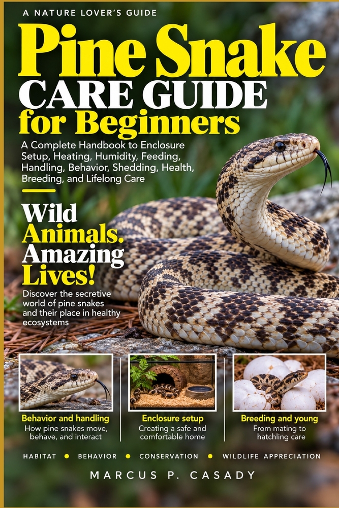 Pine Snake Care Guide for Beginners: A Complete Handbook to Enclosure Setup, Heating, Humidity, Feeding, Handling, Behavior, Shedding, Health, Breedin cover