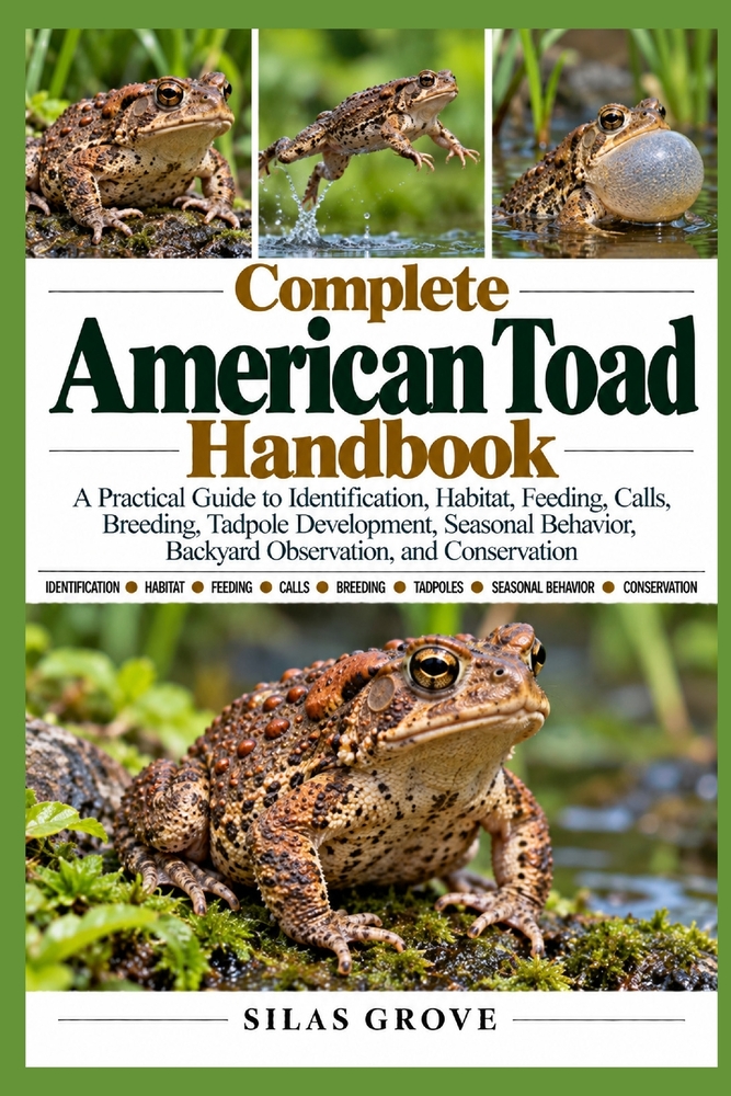 Complete American Toad Handbook: A Practical Guide to Identification, Habitat, Feeding, Calls, Breeding, Tadpole Development, Seasonal Behavior, Backy cover