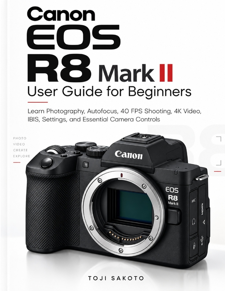 Canon EOS R8 Mark II User Guide for Beginners: Learn Photography, Autofocus, 40 FPS Shooting, 4K Video, IBIS, Settings, and Essential Camera Controls cover
