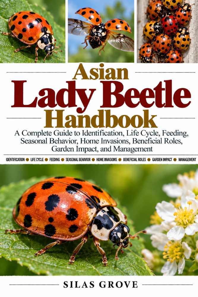 Asian Lady Beetle Handbook: A Complete Guide to Identification, Life Cycle, Feeding, Seasonal Behavior, Home Invasions, Beneficial Roles, Garden Impac cover
