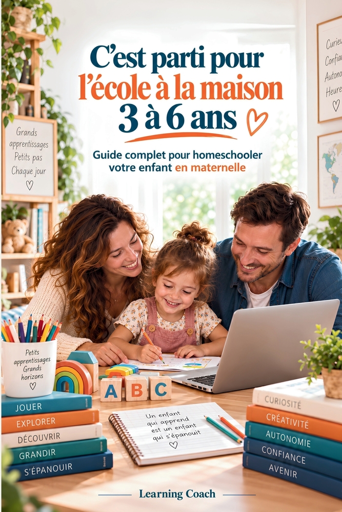 C'est parti pour l'école à la maison - 3 à 6 ans: Guide complet pour homeschooler votre enfant en maternelle cover