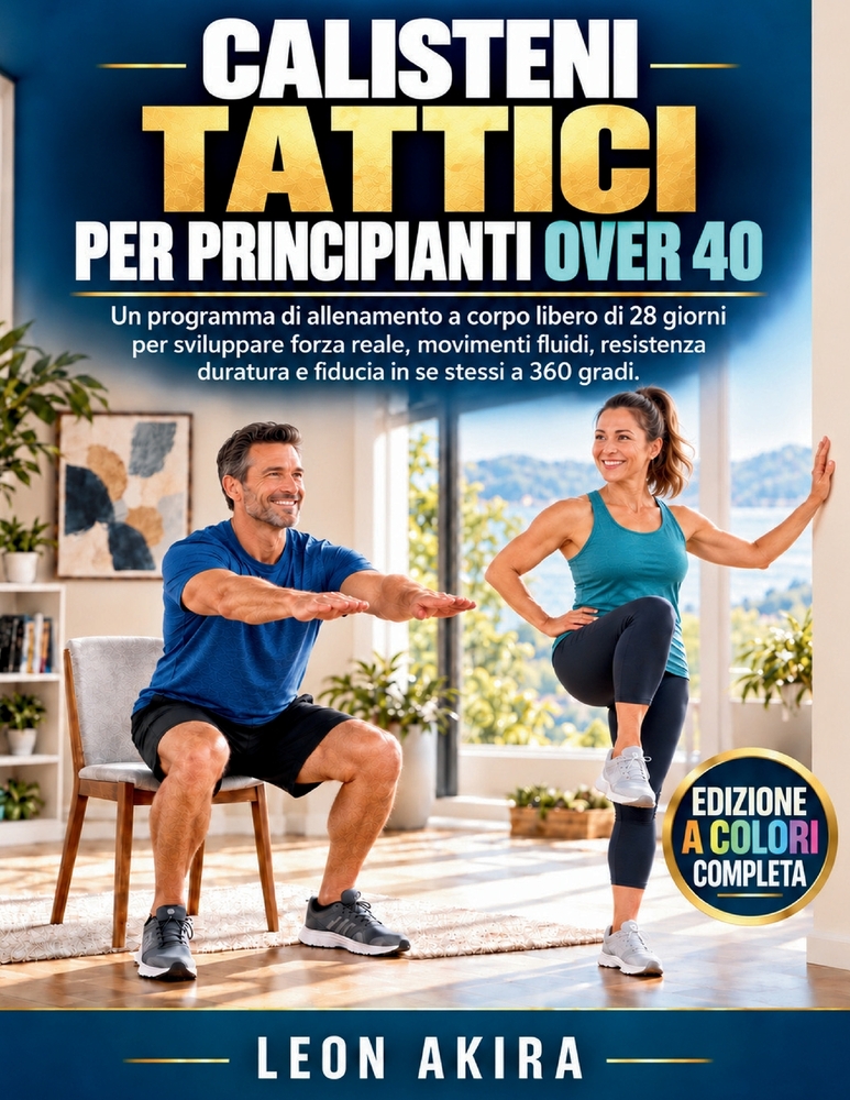 Calisteni Tattici Per Principianti Over 40: Un programma di allenamento a corpo libero di 28 giorni per sviluppare forza reale, movimenti fluidi, resi cover