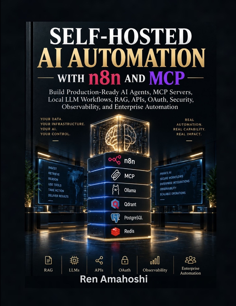 SELF-HOSTED AI AUTOMATION WITH n8n AND MCP: Build Production-Ready AI Agents, MCP Servers, Local LLM Workflows, RAG, APIs, OAuth, Security, Observabil cover