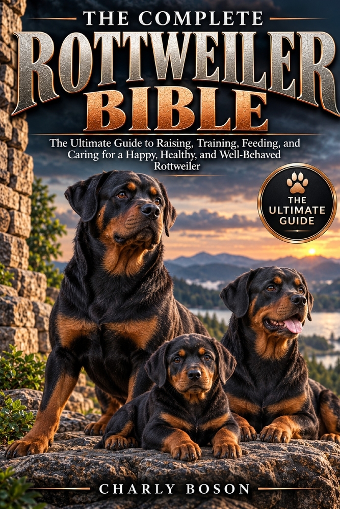 The Complete Rottweiler Bible: The Ultimate Guide to Raising, Training, Feeding, and Caring for a Happy, Healthy, and Well-Behaved Rottweiler cover
