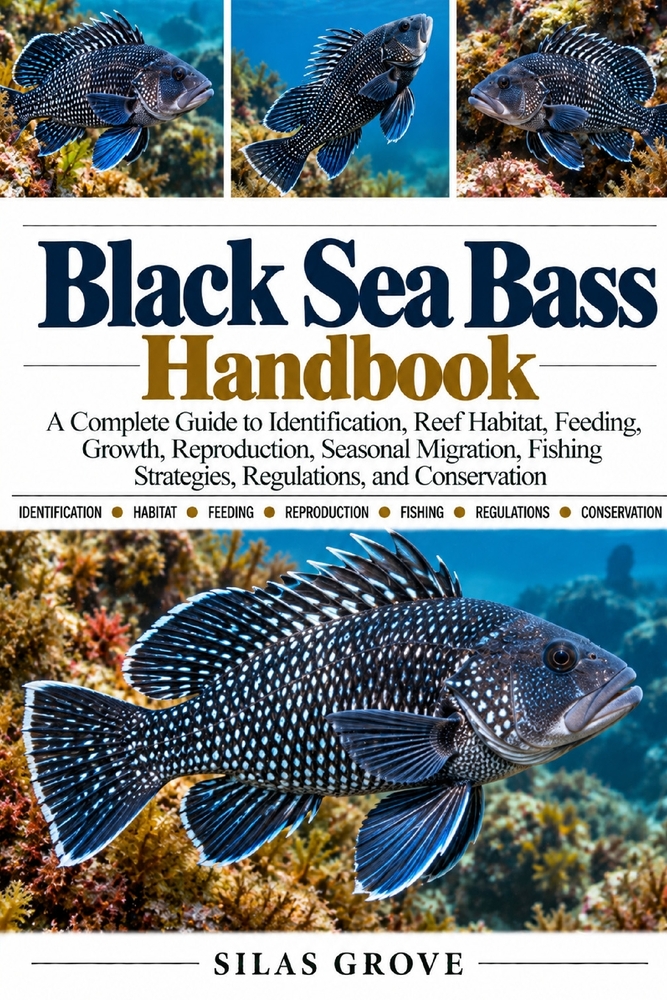 Black Sea Bass Handbook: A Complete Guide to Identification, Reef Habitat, Feeding, Growth, Reproduction, Seasonal Migration, Fishing Strategies, Regu cover