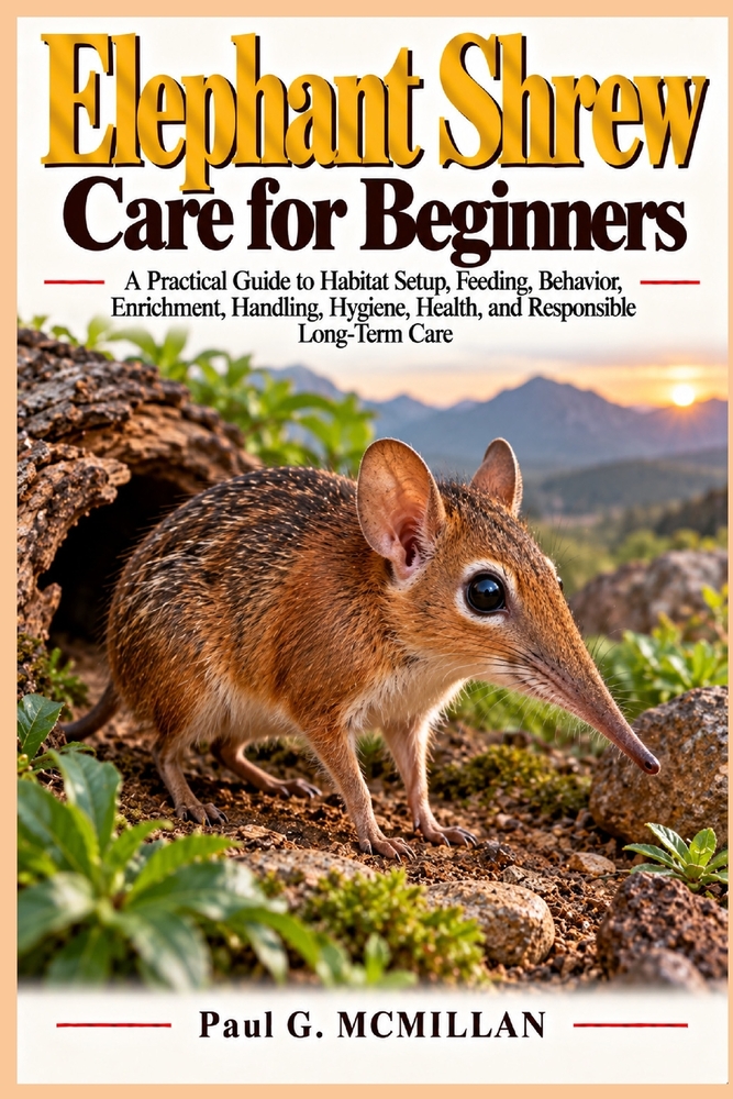 Elephant Shrew Care for Beginners: A Practical Guide to Habitat Setup, Feeding, Behavior, Enrichment, Handling, Hygiene, Health, and Responsible Long- cover