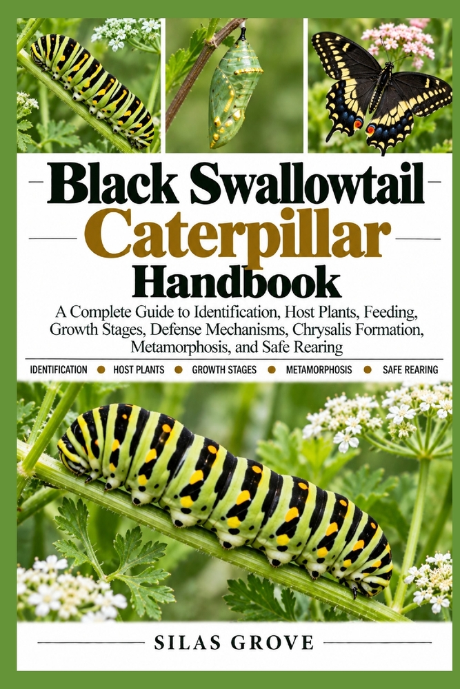 Black Swallowtail Caterpillar Handbook: A Complete Guide to Identification, Host Plants, Feeding, Growth Stages, Defense Mechanisms, Chrysalis Formati cover