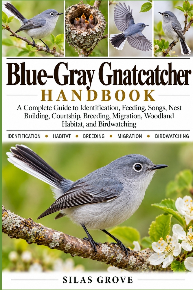Blue-Gray Gnatcatcher Handbook: A Complete Guide to Identification, Feeding, Songs, Nest Building, Courtship, Breeding, Migration, Woodland Habitat, a cover