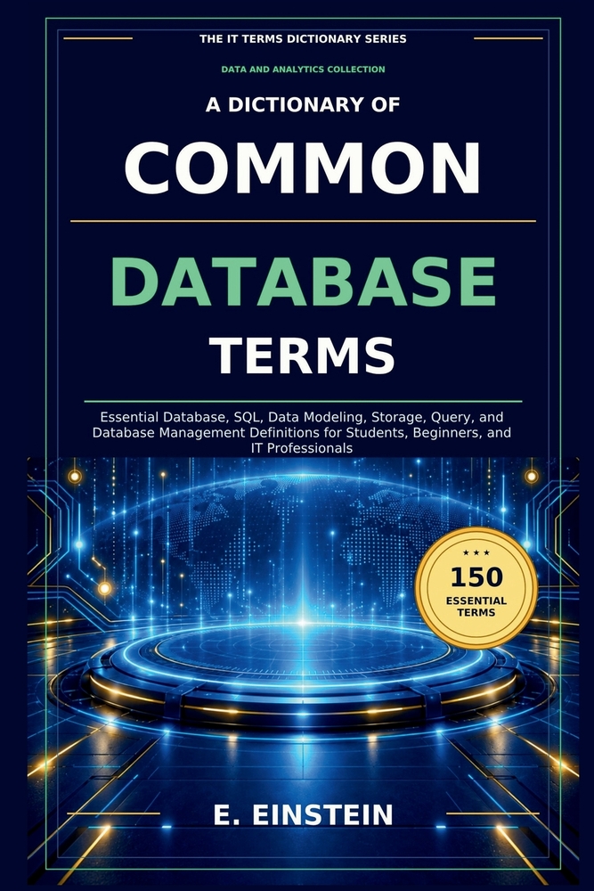 A Dictionary of Common Database Terms: Essential Database, SQL, Data Modeling, Storage, Query, and Database Management Definitions for Students, Begin cover