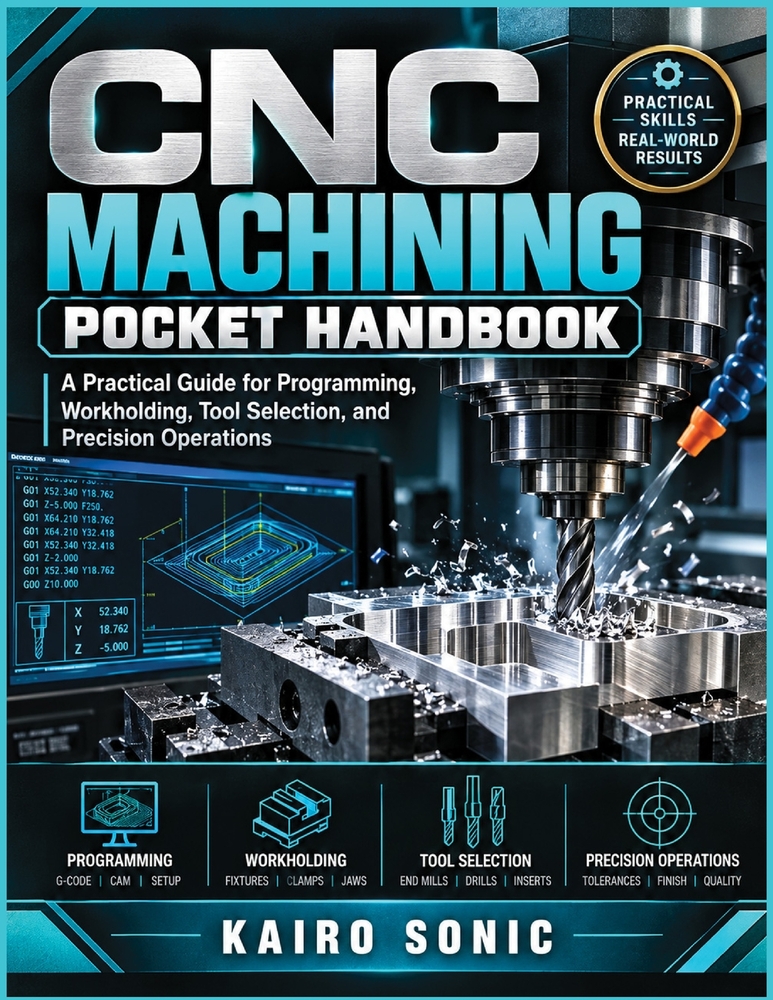 CNC Machining Pocket Handbook: A Practical guide for Programming, Workholding, Tool Selection, and Precision Operations cover