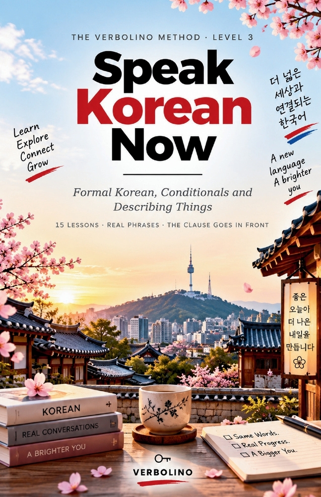 Speak Korean Now, Level 3: Formal Korean, Conditionals and Describing Things - 15 Lessons, No Grammar Tables cover