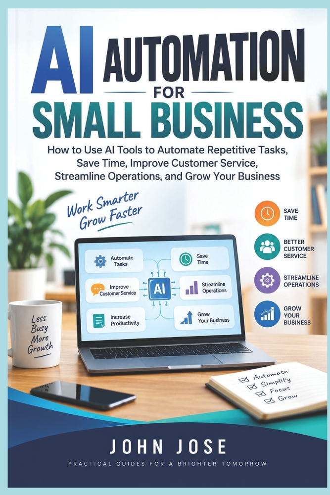 AI Automation for Small Business: How to Use AI Tools to Automate Repetitive Tasks, Save Time, Improve Customer Service, Streamline Operations, and Gr cover