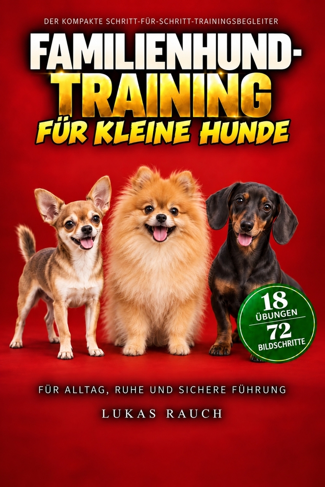 Familienhund-Training für KLEINE Hunde: Der kompakte Schritt-für-Schritt-Trainingsbegleiter - 18 Übungen - 72 Bildschritte für Alltag, Ruhe und sicher cover