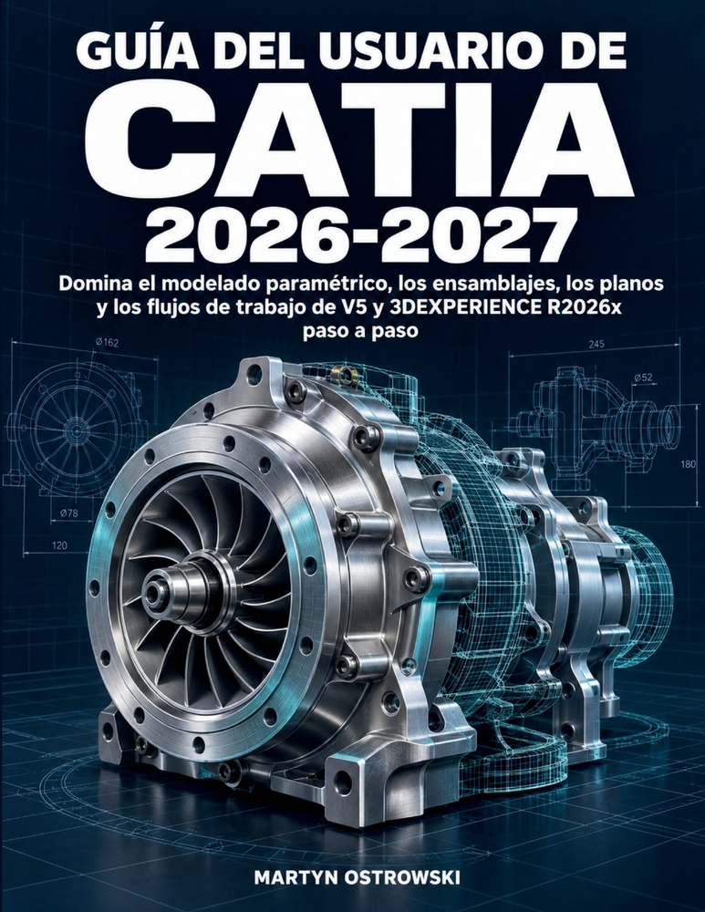 Guía del usuario de CATIA 2026-2027: Domina el modelado paramétrico, los ensamblajes, los planos y los flujos de trabajo de V5 y 3DEXPERIENCE R2026x p cover