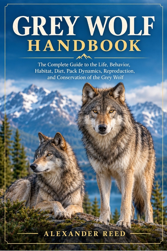 Grey Wolf Handbook: The Complete Guide to the Life, Behavior, Habitat, Diet, Pack Dynamics, Reproduction, and Conservation of the Grey Wolf cover