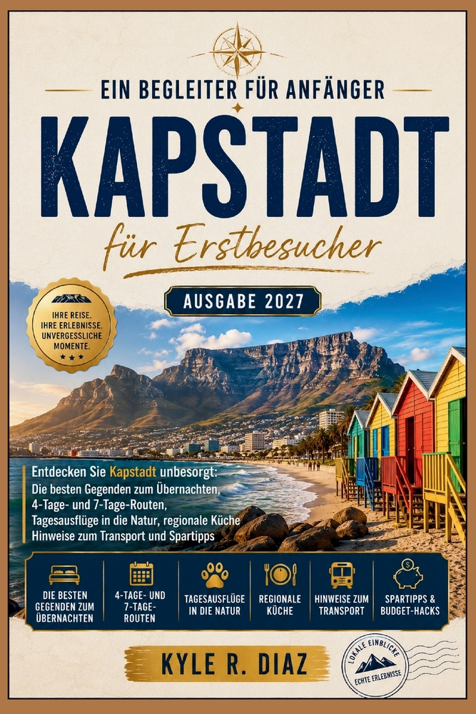 Kapstadt für Erstbesucher 2027: Entdecken Sie Kapstadt unbesorgt: Die besten Gegenden zum Übernachten, 4-Tage- und 7-Tage-Routen, Tagesausflüge in die cover
