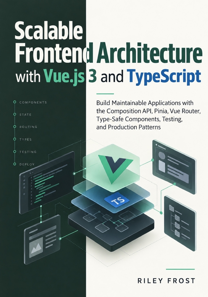 Scalable Frontend Architecture with Vue.js 3 and TypeScript: Build Maintainable Applications with the Composition API, Pinia, Vue Router, Type-Safe Co cover