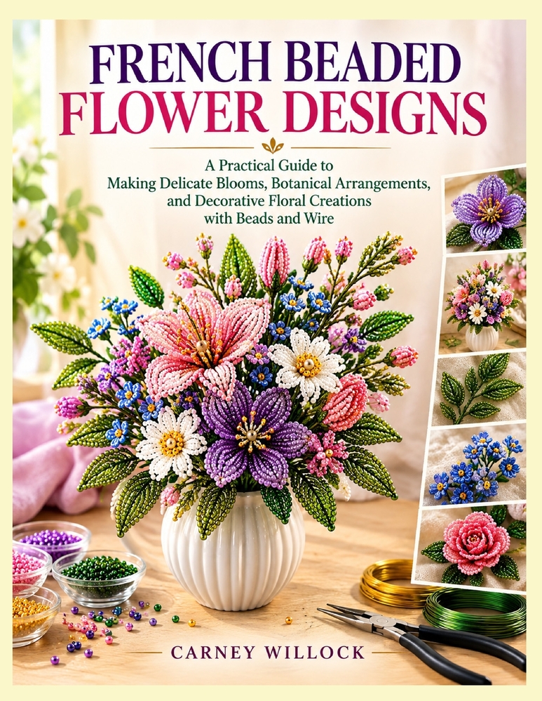 French Beaded Flower Designs: A Practical Guide to Making Delicate Blooms, Botanical Arrangements, Decorative Floral Creations with Beads and Wire cover