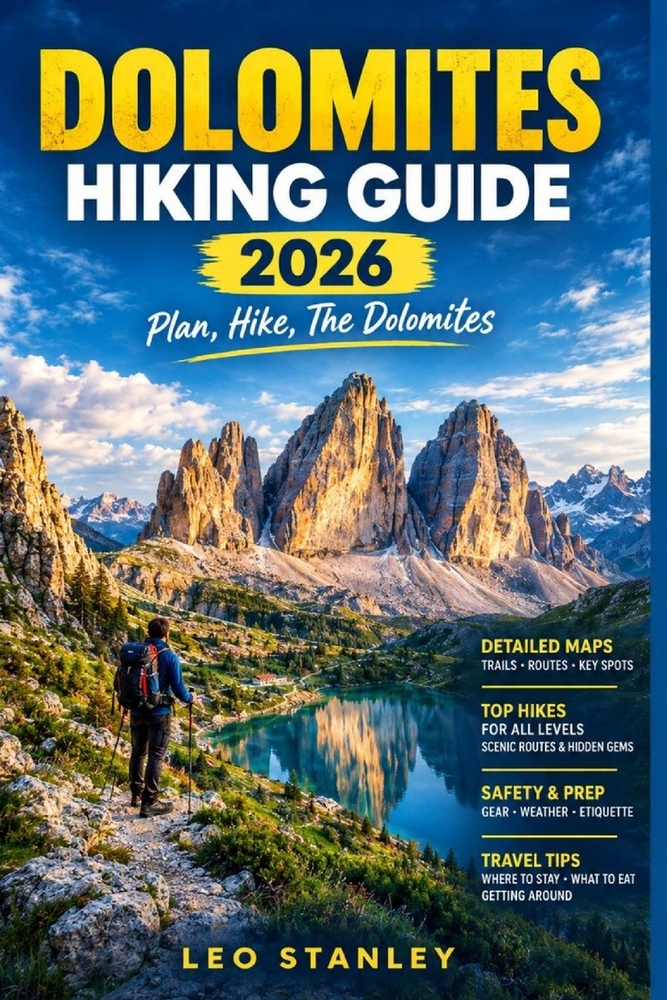Dolomites Hiking Guide: Plan Your Perfect Dolomites Journey: Trails, Maps, Gear & Local Insights for All Levels cover