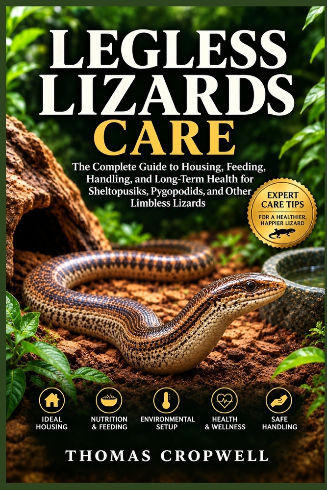 Legless Lizards Care: The Complete Guide to Housing, Feeding, Handling, and Long-Term Health for Sheltopusiks, Pygopodids, and Other Limbless Lizards cover