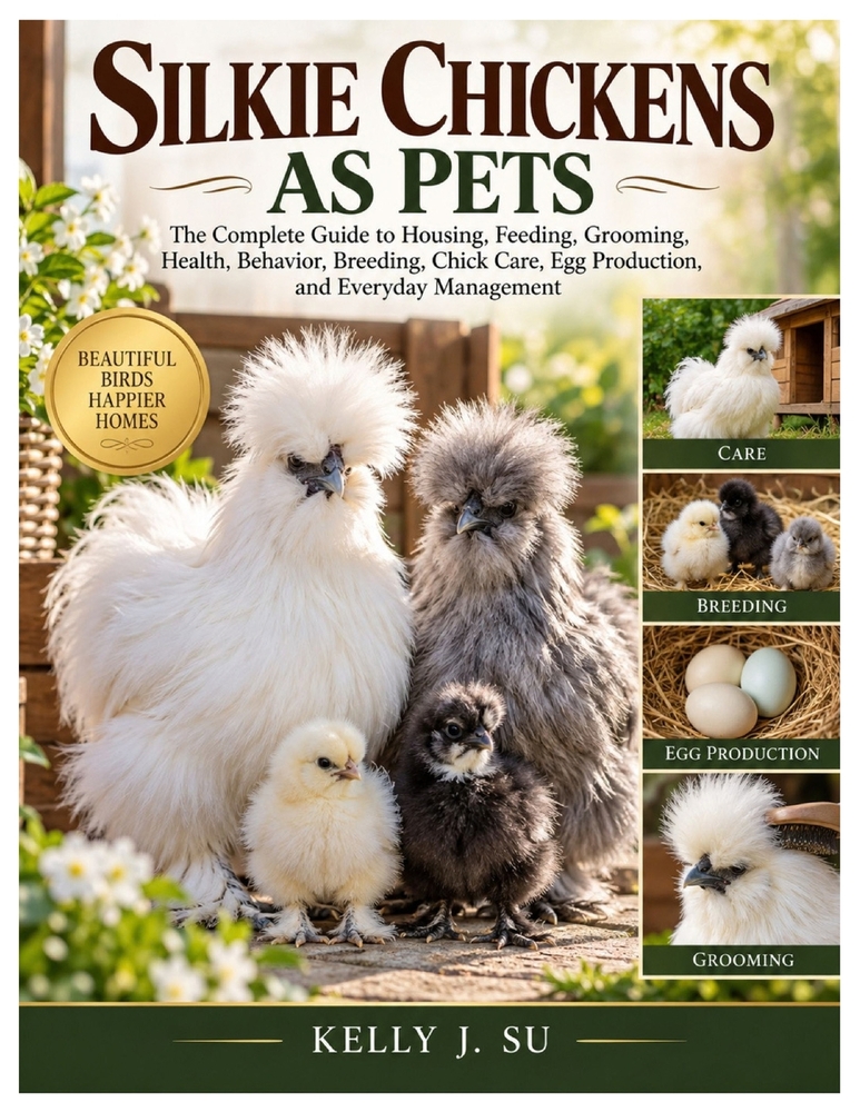 Silkie Chickens as Pets: The Complete Guide to Housing, Feeding, Grooming, Health, Behavior, Breeding, Chick Care, Egg Production, and Everyday Manage cover