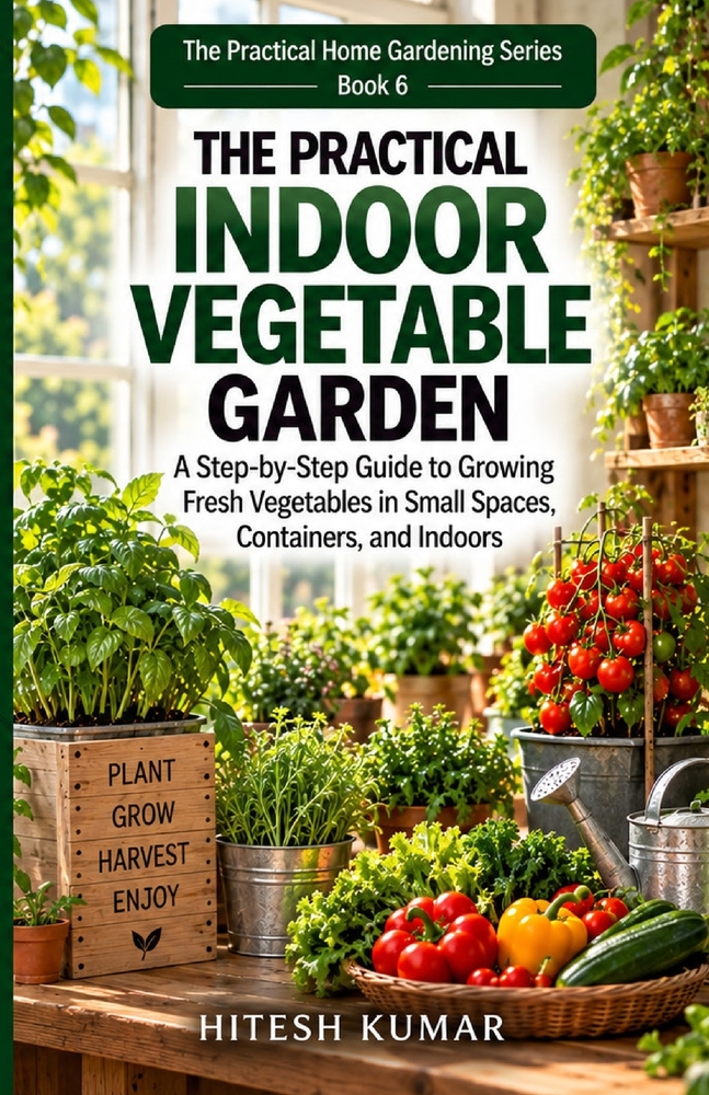The Practical Indoor Vegetable Garden: A Step-by-Step Guide to Growing Fresh Vegetables in Small Spaces, Containers, and Indoors cover