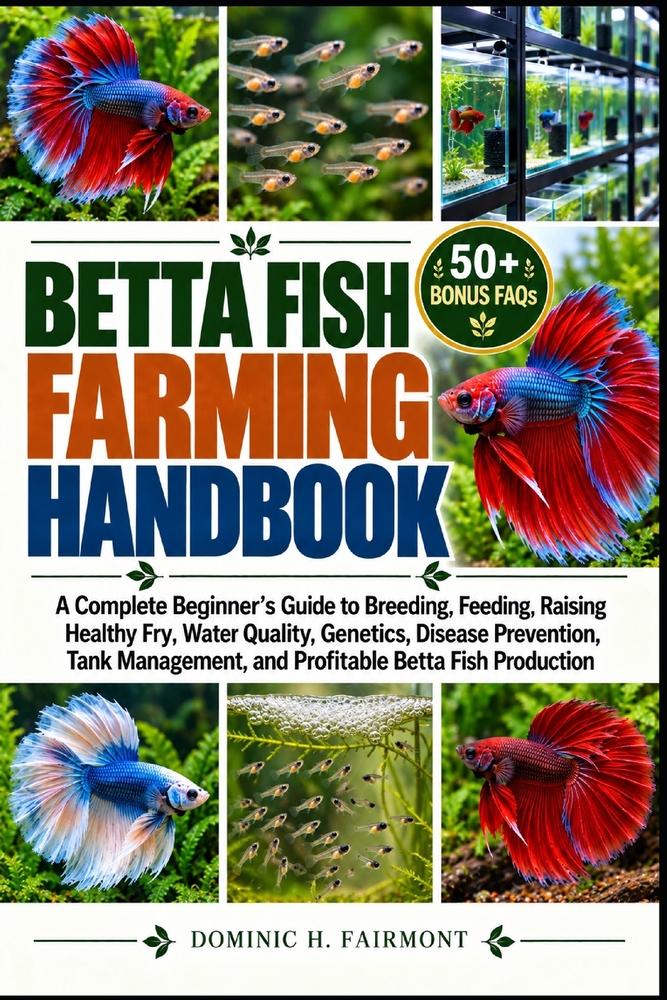 Betta Fish Farming Handbook: A Complete Beginner's Guide to Breeding, Feeding, Raising Healthy Fry, Water Quality, Genetics, Disease Prevention, Tank cover