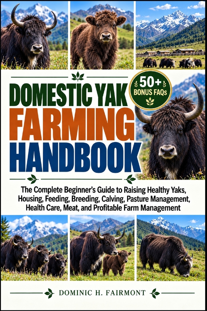 Domestic Yak Farming Handbook: The Complete Beginner's Guide to Raising Healthy Yaks, Housing, Feeding, Breeding, Calving, Pasture Management, Health cover