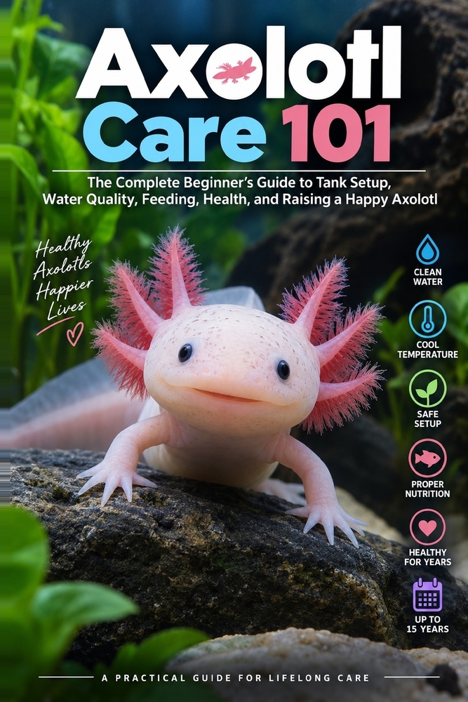 Axolotl Care 101: The Complete Beginner's Guide to Tank Setup, Water Quality, Feeding, Health, and Raising a Happy Axolotl cover