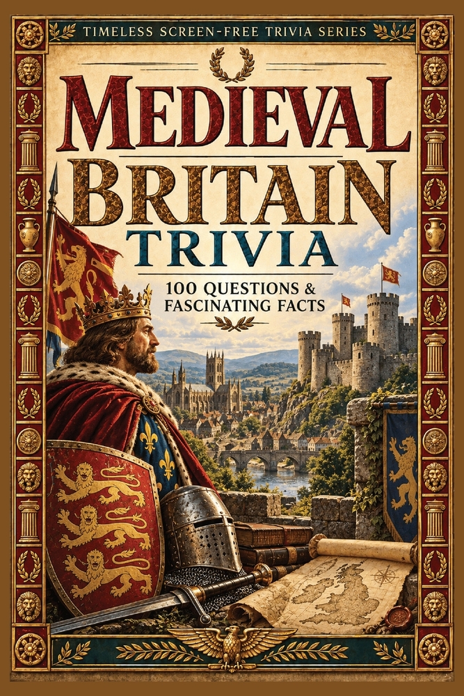 Medieval Britain Trivia: 100 Questions & Fascinating Facts about Norman Conquest, Magna Carta, Castles, Cathedrals, Knights, Monasteries, Markets and cover
