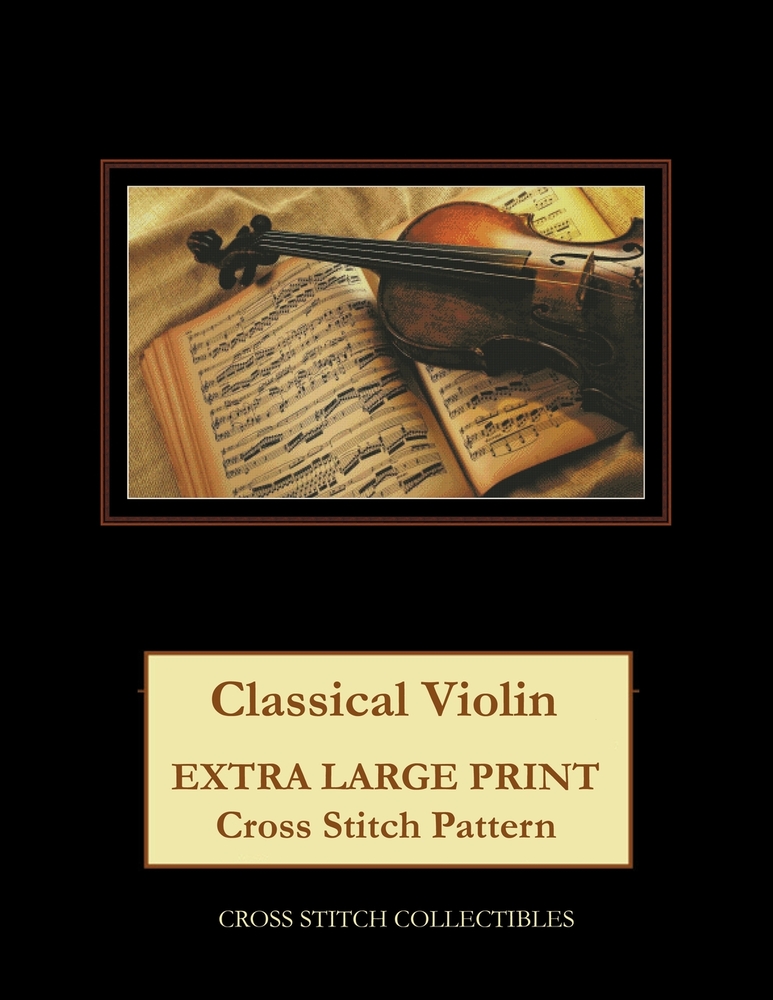 Classical Violin: Extra Large Print Cross Stitch Pattern cover