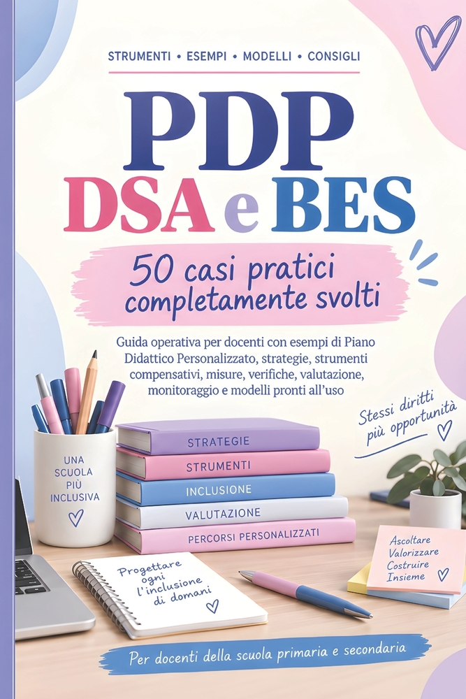 PDP DSA e BES - 50 casi pratici completamente svolti: Guida operativa per docenti con esempi di PDP, strategie, strumenti compensativi, misure, verifi cover