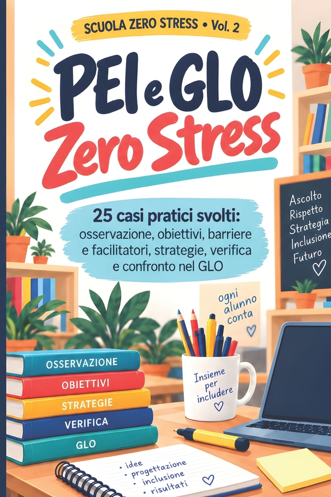 PEI e GLO Zero Stress: 25 casi pratici svolti dall'infanzia alla secondaria: osservazione, obiettivi, barriere e facilitatori, strategie, verifica e c cover