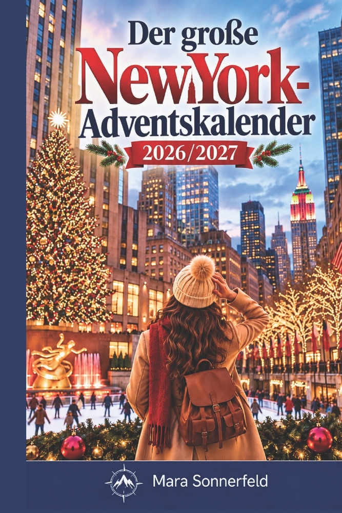 Der große New York-Adventskalender 2026/2027: 24 Tage mit Fun Facts, Rätseln, Quiz & Weihnachtswissen - das originelle Geschenk für New-York-Fans, Rei cover