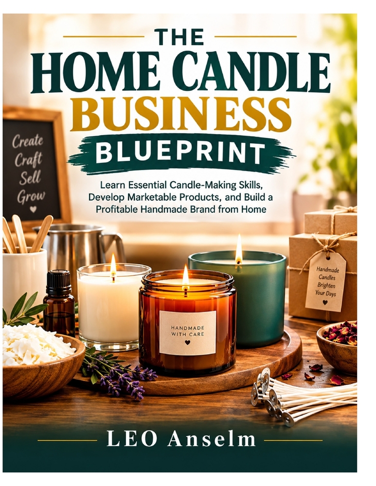 The Home Candle Business Blueprint: Learn Essential Candle-Making Skills, Develop Marketable Products, and Build a Profitable Handmade Brand from Home cover