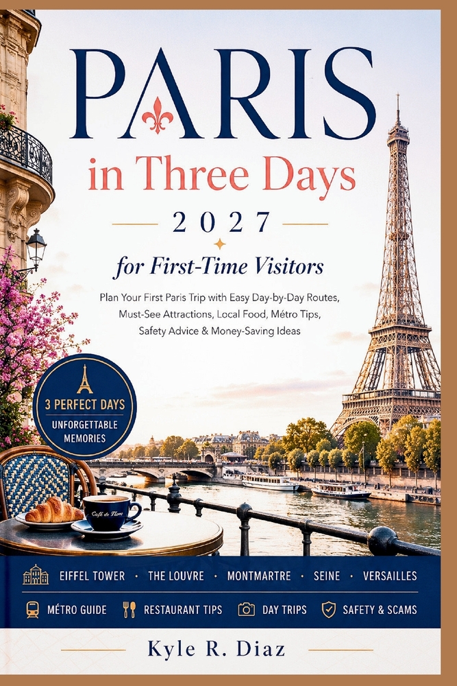 Paris in Three Days for First-Time Visitors 2027: Plan Your First Paris Trip with Easy Day-by-Day Routes, Must-See Attractions, Local Food, Métro Tips cover