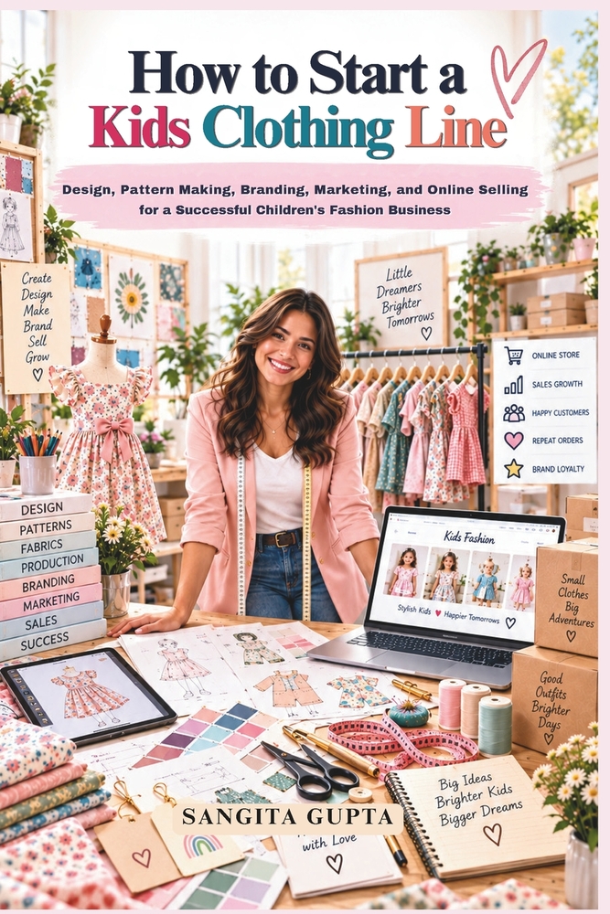 How to Start a Kids Clothing Line: Design, Pattern Making, Branding, Marketing, and Online Selling for a Successful Children's Fashion Business cover