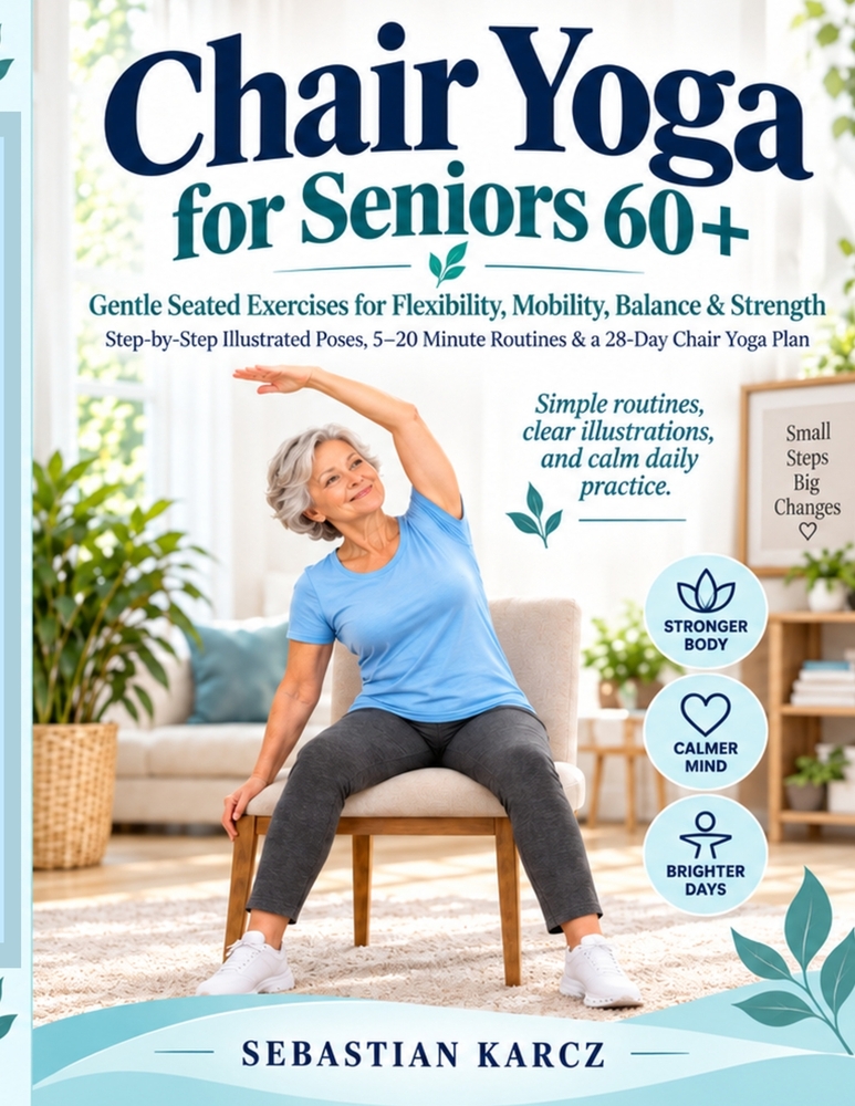 Chair Yoga for Seniors 60+: Gentle Seated Exercises for Flexibility, Mobility, Balance & Strength - Step-by-Step Illustrated Poses, 5-20 Minute Routin cover