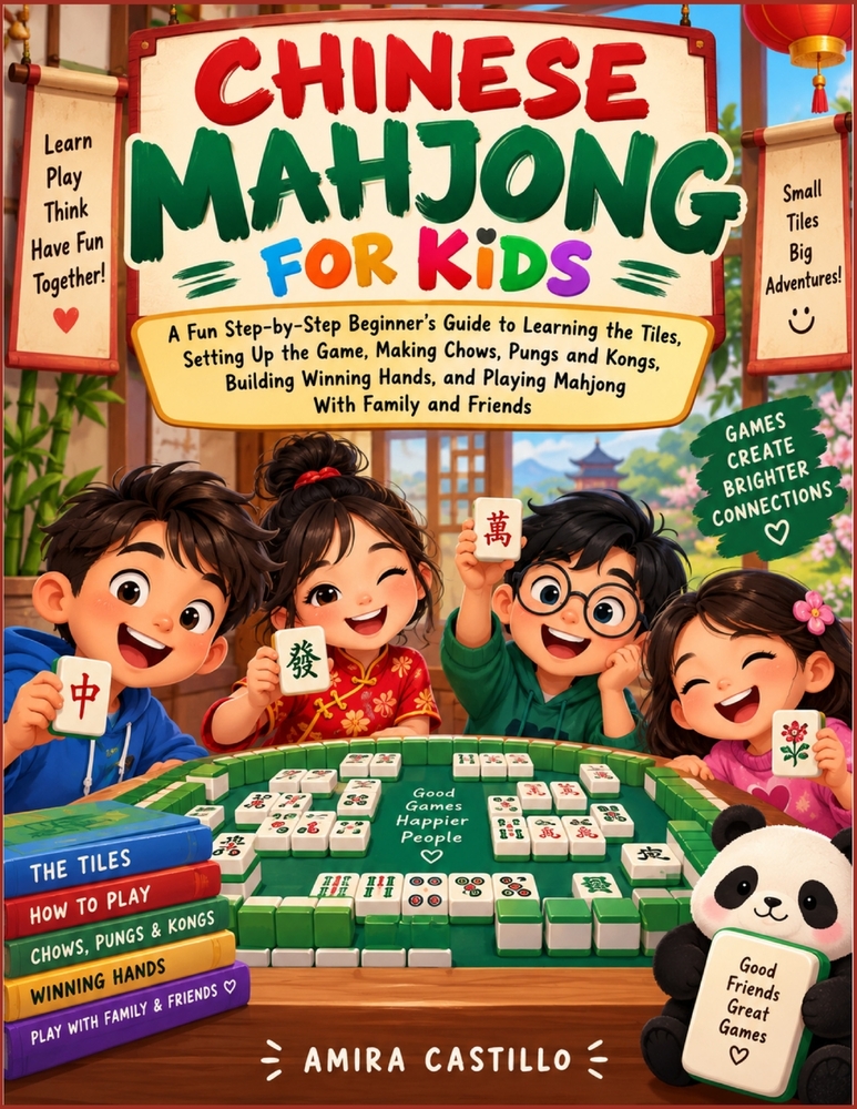Chinese Mahjong For Kids: A Fun Step-by-Step Beginner's Guide to Learning the Tiles, Setting Up the Game, Making Chows, Pungs and Kongs, Building Winn cover